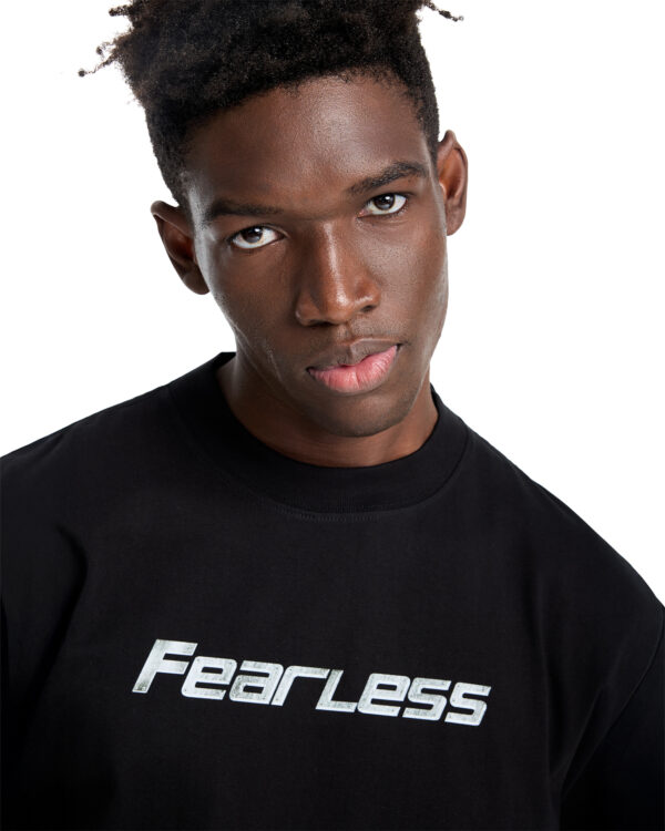 Áo Thun 280GSM Fearless Logo F - Black - FORM Boxy - Ảnh 5